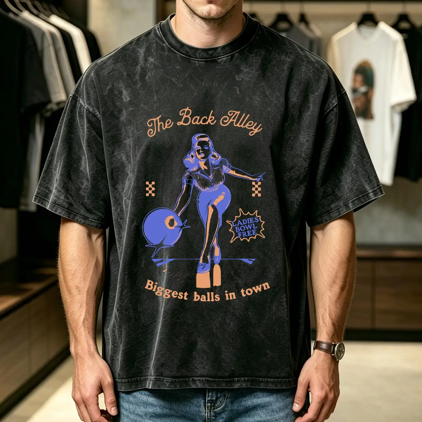 Short Sleeve Bowling Shirt Retro - washed T Shirt Funny Retro Humorous
