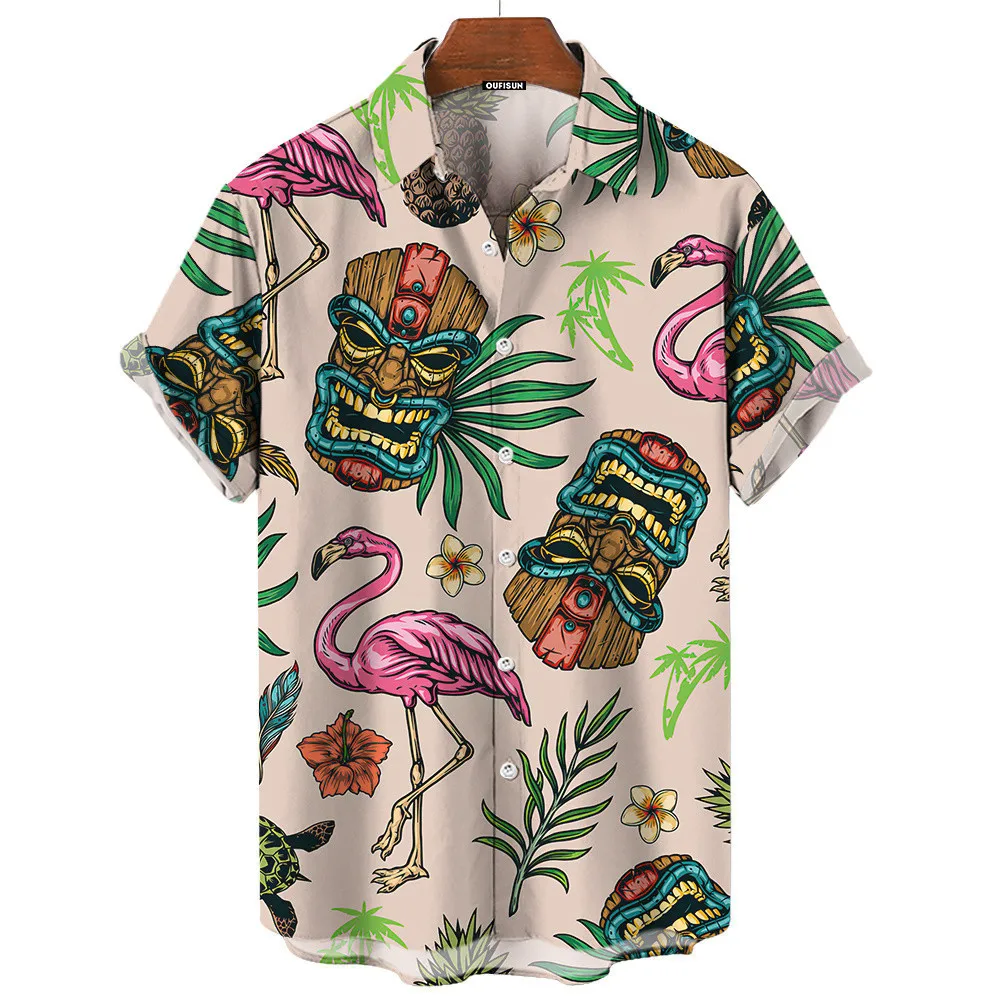 Men Retro Summer Good Vibes Ha - Vintage Hawaiian Floral Shirt 评论和价格