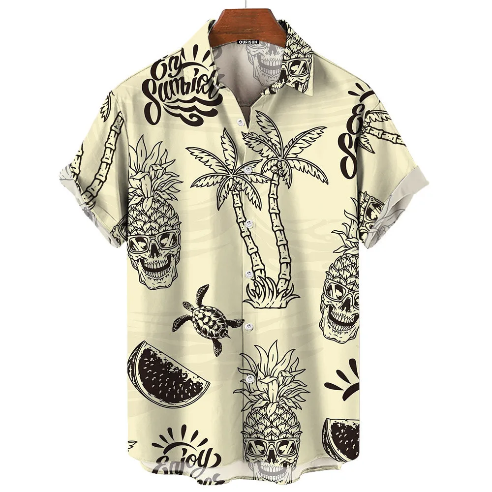 Men Retro Summer Good Vibes Ha - Vintage Hawaiian Floral Shirt 评论和价格