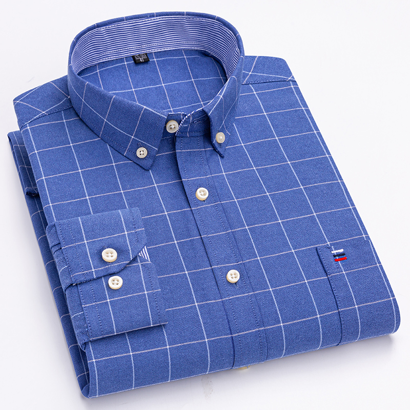 100% Pure Cotton Oxford Men St - Oxford Cotton Casual Shirt Business 评论和价格