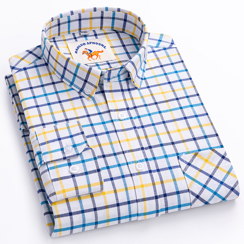 New in shirt over size 5xl lon - Oxford Cotton Casual Shirt Business 评论和价格