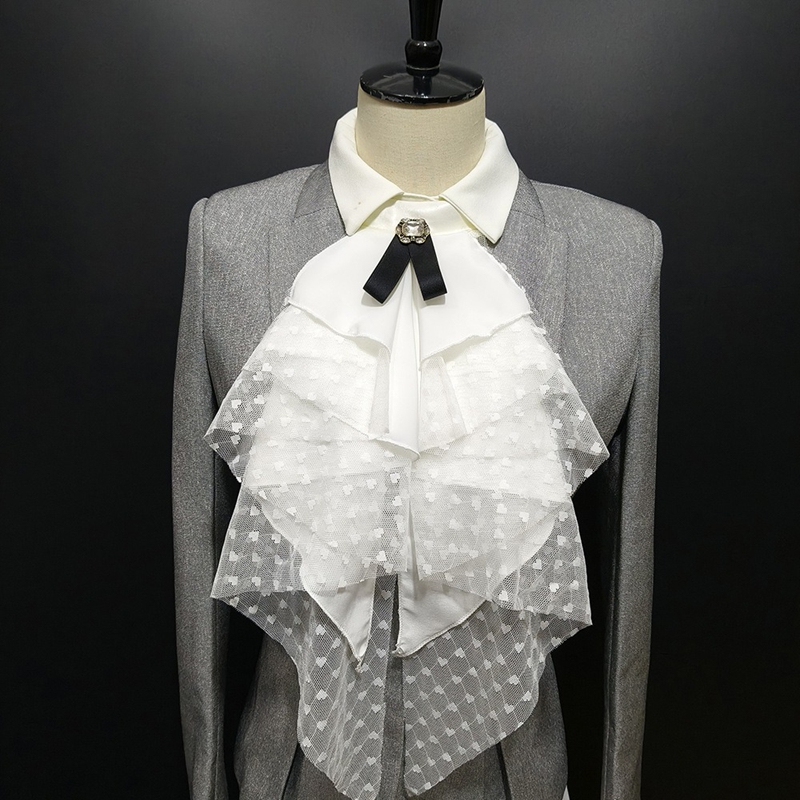 White Lace Layered Detachable  - Shirts 评论和价格