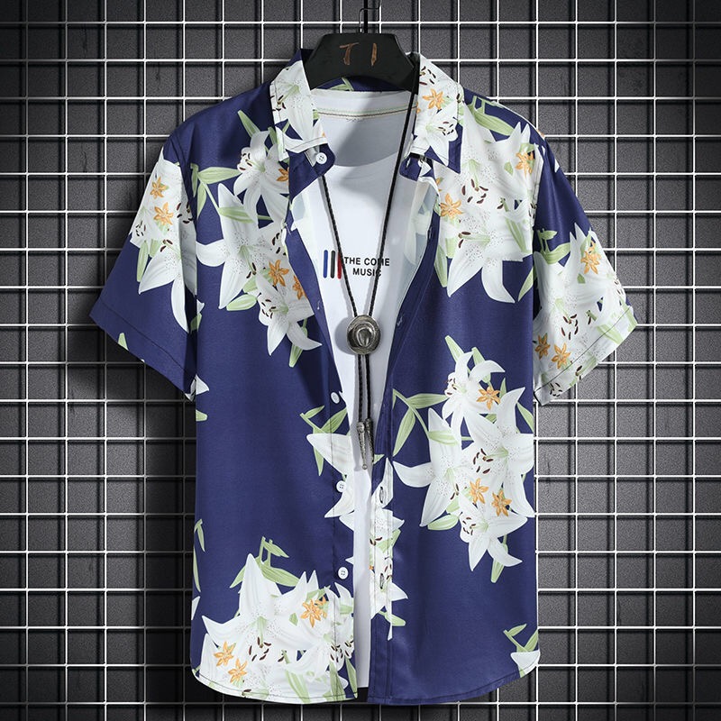 Hawaiian beach shirts Men's sh - Vintage Hawaiian Floral Shirt 评论和价格