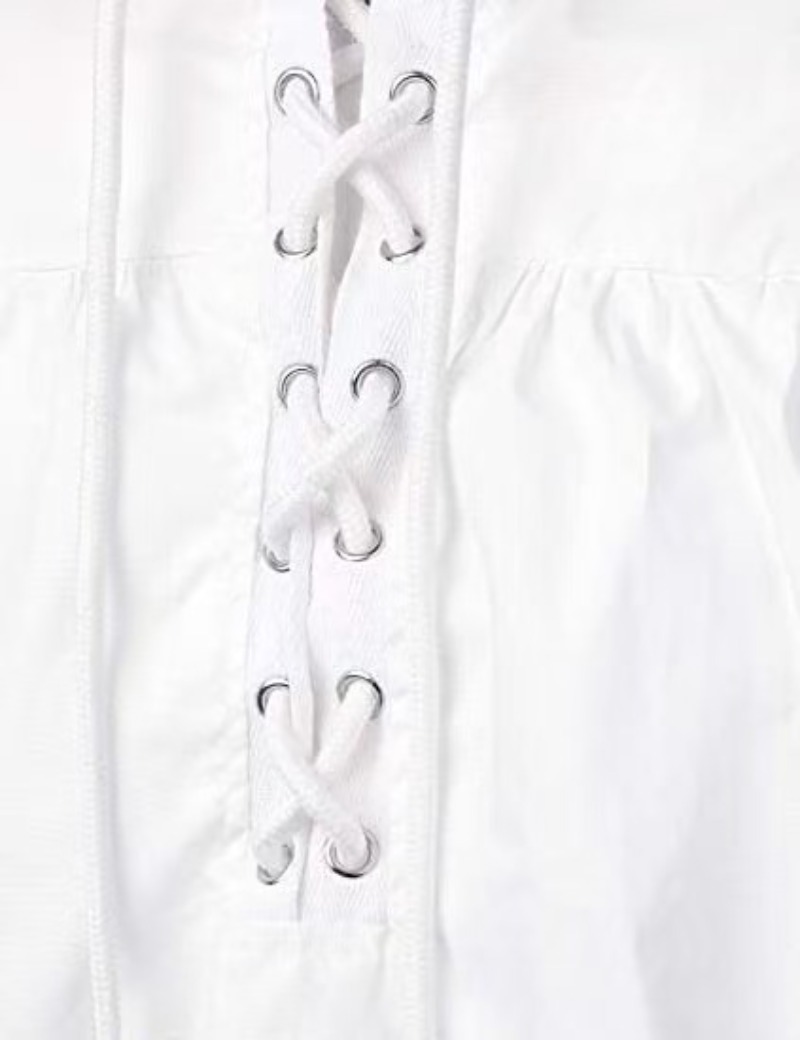 Men Vintage Lace Up Stand Coll - Medieval Gothic Lace Up Pirate Shirt 评论和价格