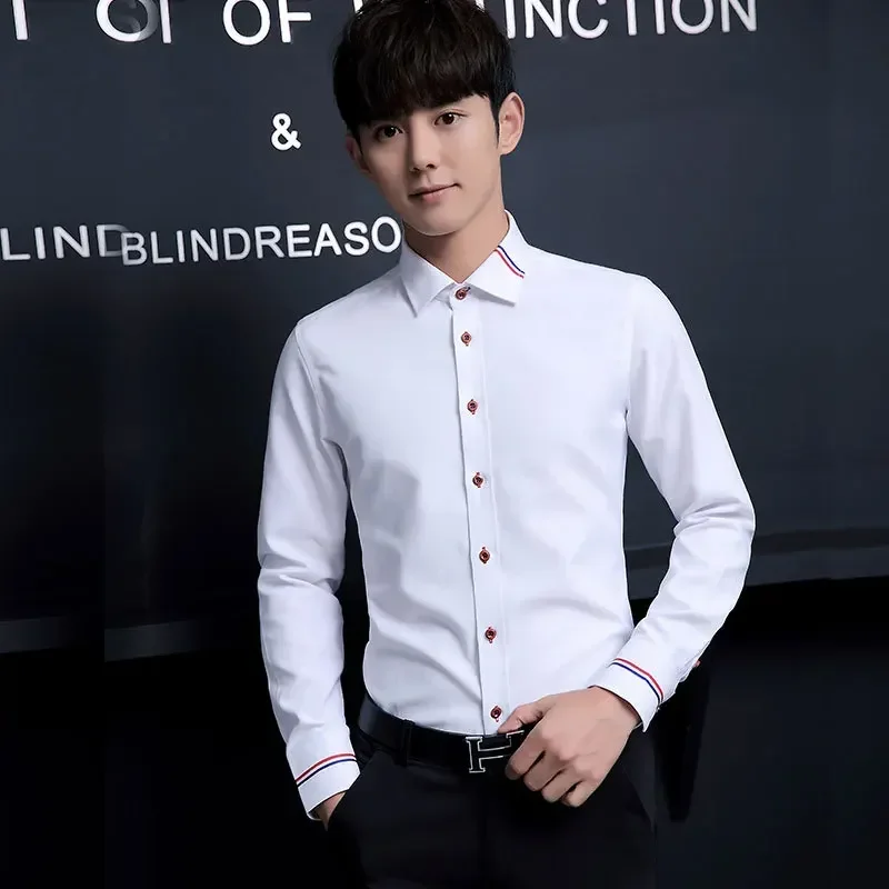 New Men's Shirt Korean Oxford  - Oxford Cotton Casual Shirt Business 评论和价格