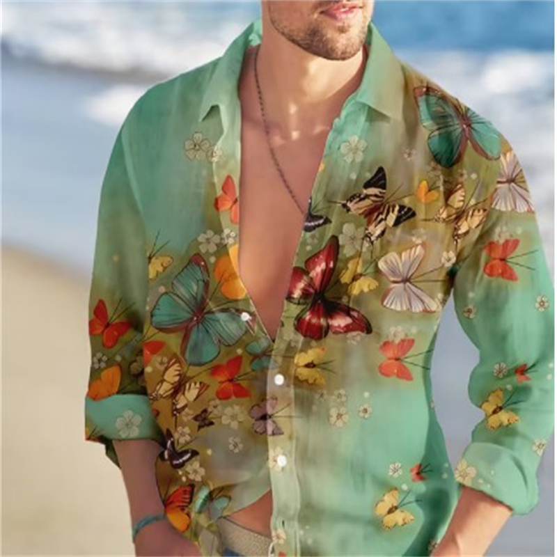 Butterfly Hawaiian Shirts Flor - Vintage Hawaiian Floral Shirt 评论和价格