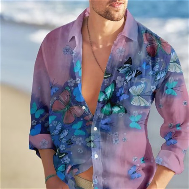 Butterfly Hawaiian Shirts Flor - Vintage Hawaiian Floral Shirt 评论和价格