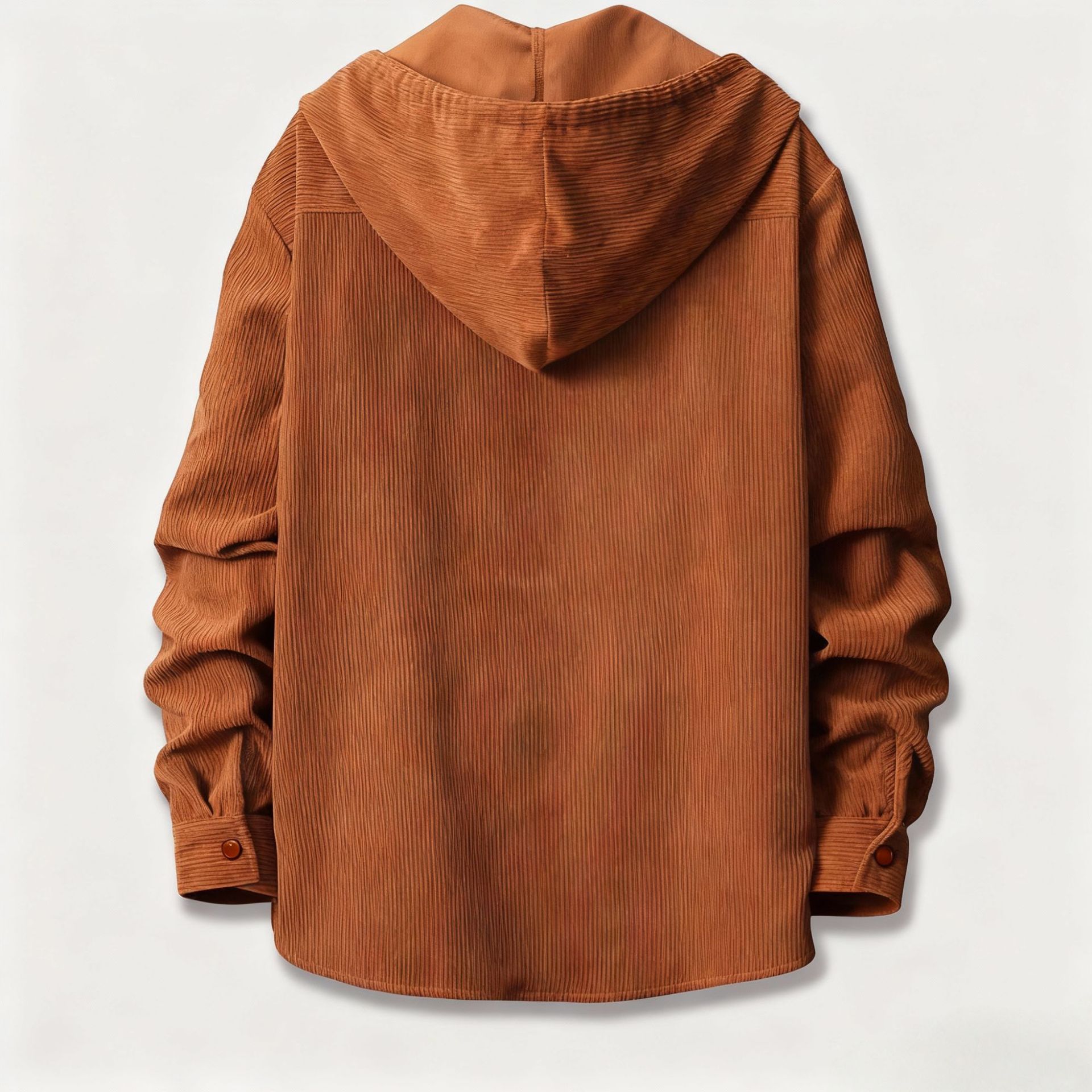 Mens Loose Corduroy Hooded But - Corduroy Button Up Shirt Men 评论和价格