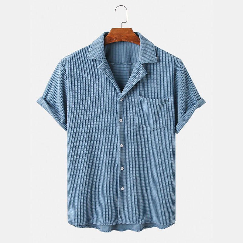 Summer Clothing Men's Luxury C - Corduroy Button Up Shirt Men 评论和价格