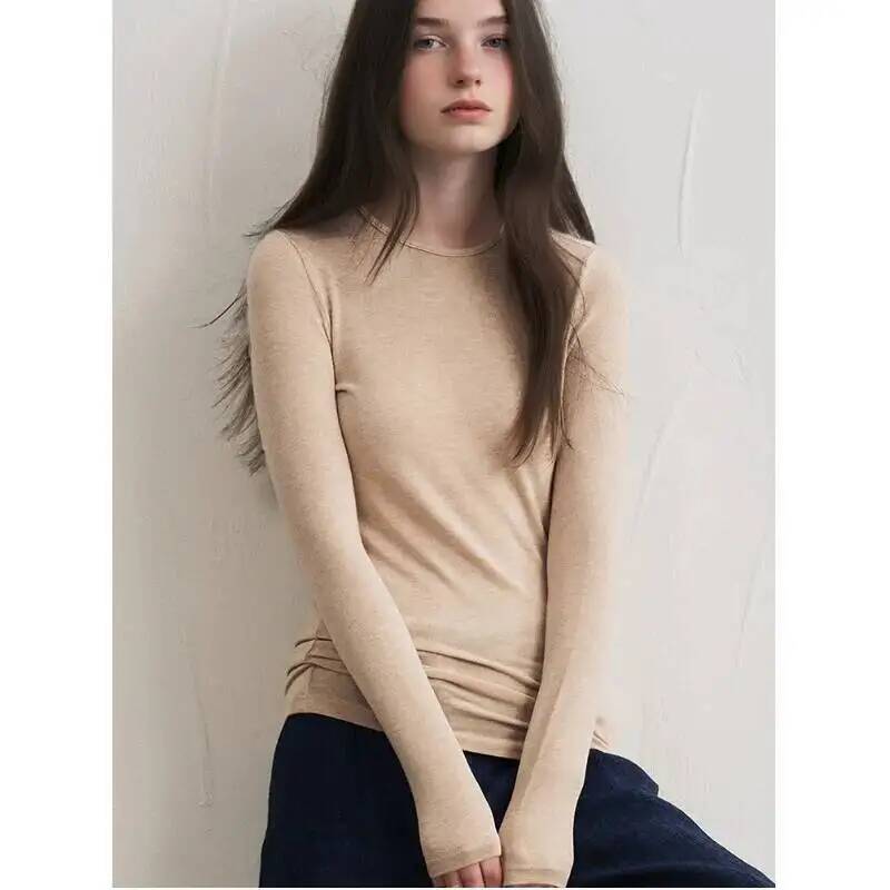 Women Cashmere Blend Long Slee - Shirts 评论和价格